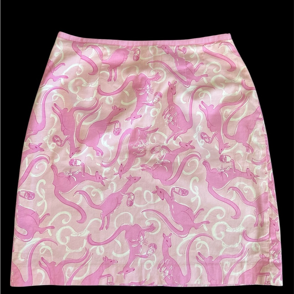 Lilly Pulitzer Pink and White Cocktail Pencil Skirt